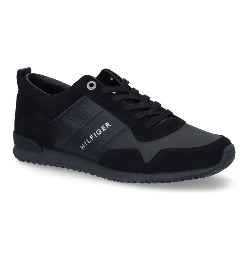 Tommy Hilfiger Iconic Leather Blauwe Veterschoenen in daim (310840)