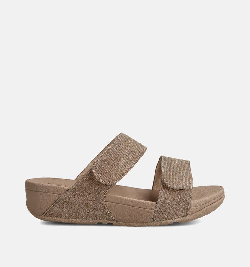 FitFlop Lulu Adjustable Shimmerlux Zwarte Slippers FitFlop Lulu Adjustable Shimmerlux Bronzen Slippers voor dames (372336)