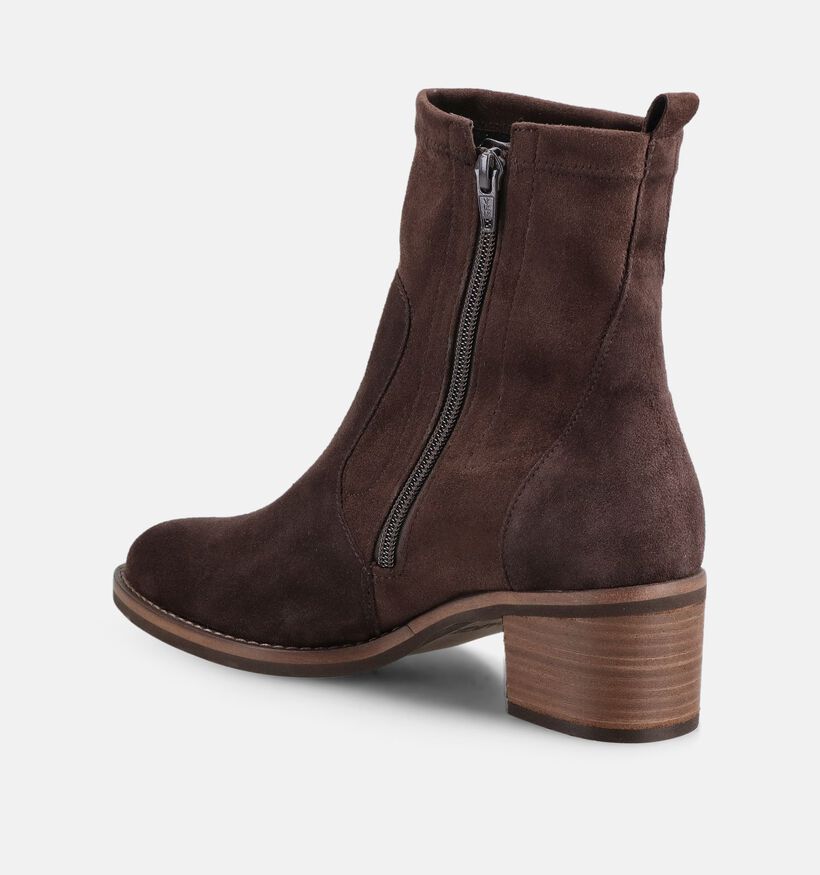 Gabor Comfort Donkerbruine Enkellaarzen met Hak voor dames (380088)