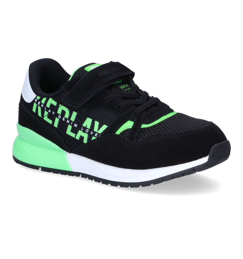 Replay Shoot JR Zwarte Sneakers voor jongens (306513) - geschikt voor steunzolen