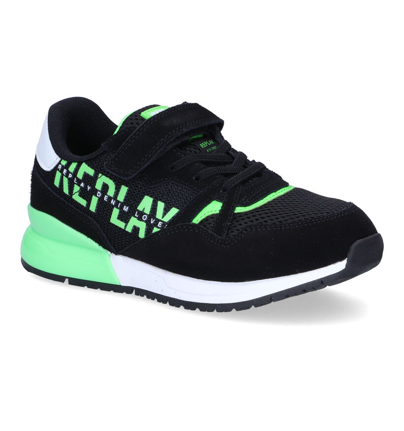 Replay Shoot JR Baskets en Noir pour garçons (306513) - pour semelles orthopédiques