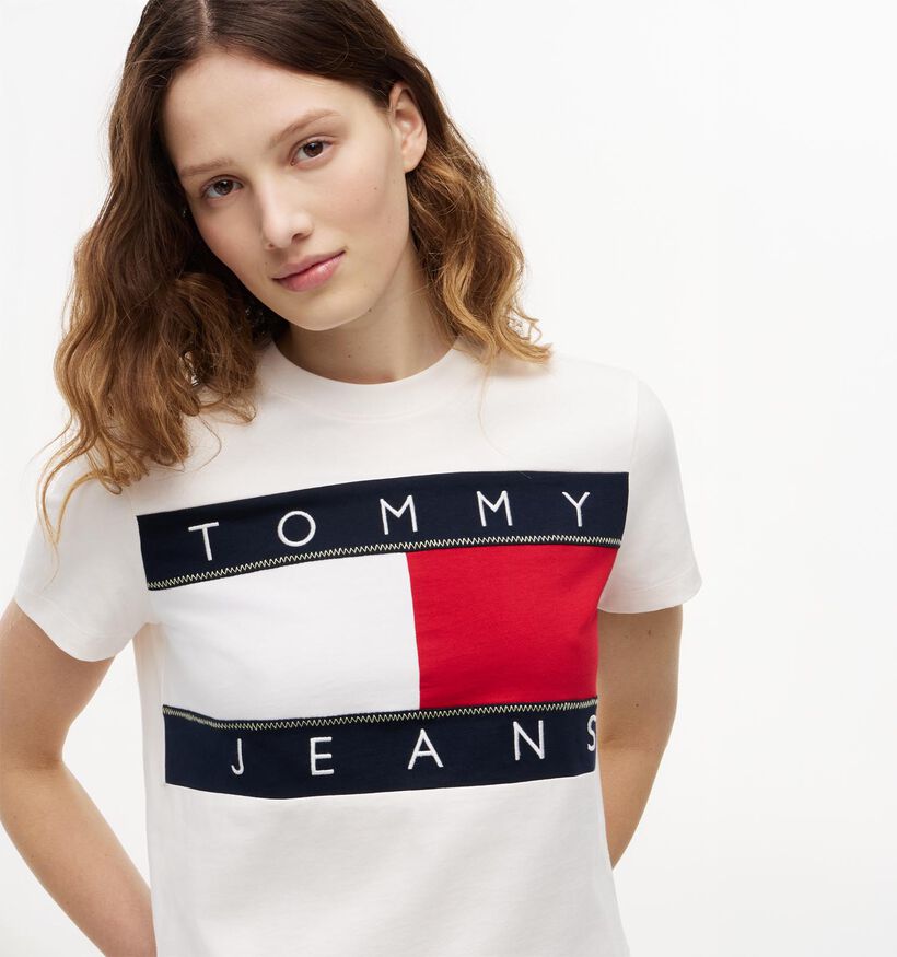 Tommy Hilfiger Reg Flag Witte T-shirt voor dames (375855)