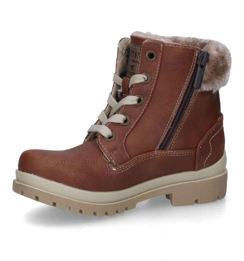 Mustang Cognac Bottines in kunstleer (313988)