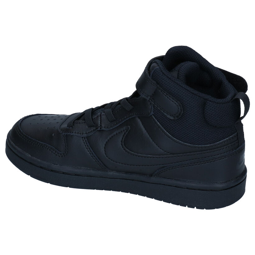 Nike Court Borough Baskets en Noir en cuir (293612)