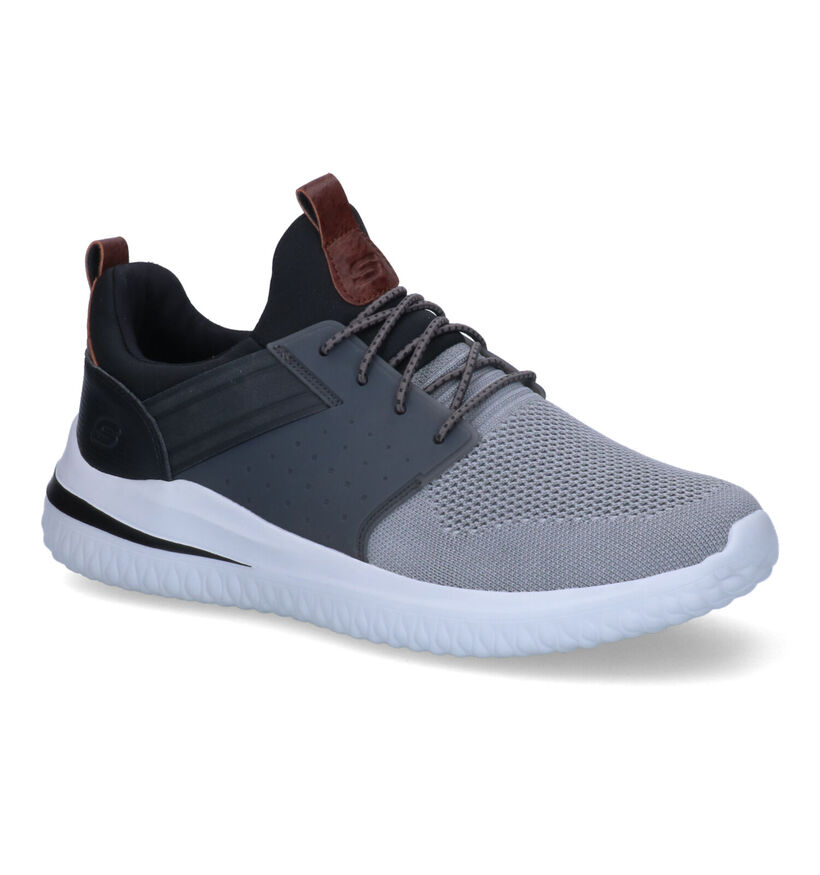 Skechers Delson Baskets slip-on en Kaki pour hommes (318132) - pour semelles orthopédiques