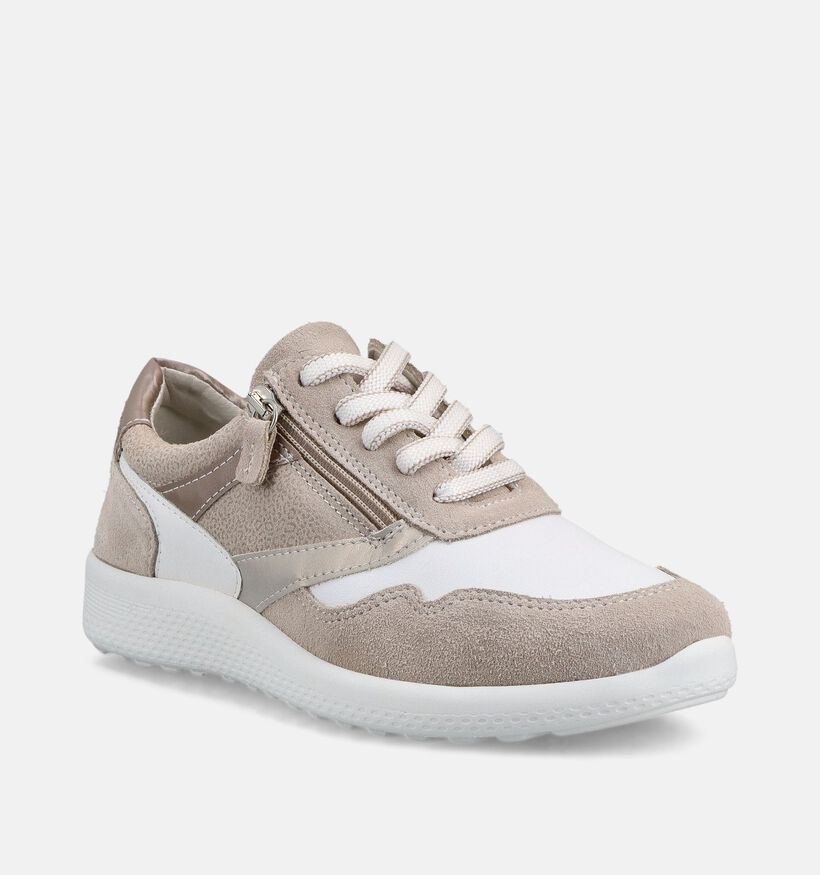 Solemade Kira Beige Rits-Veterschoenen voor dames (371656) - geschikt voor steunzolen