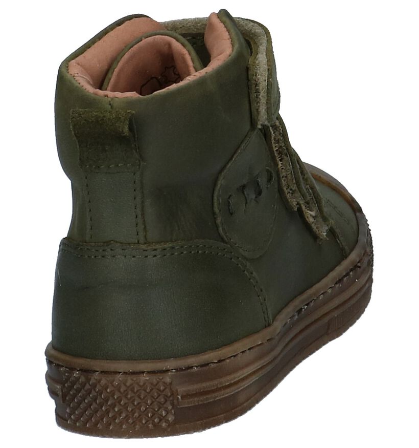 Hampton Bays Chaussures hautes en Vert kaki en cuir (224197)