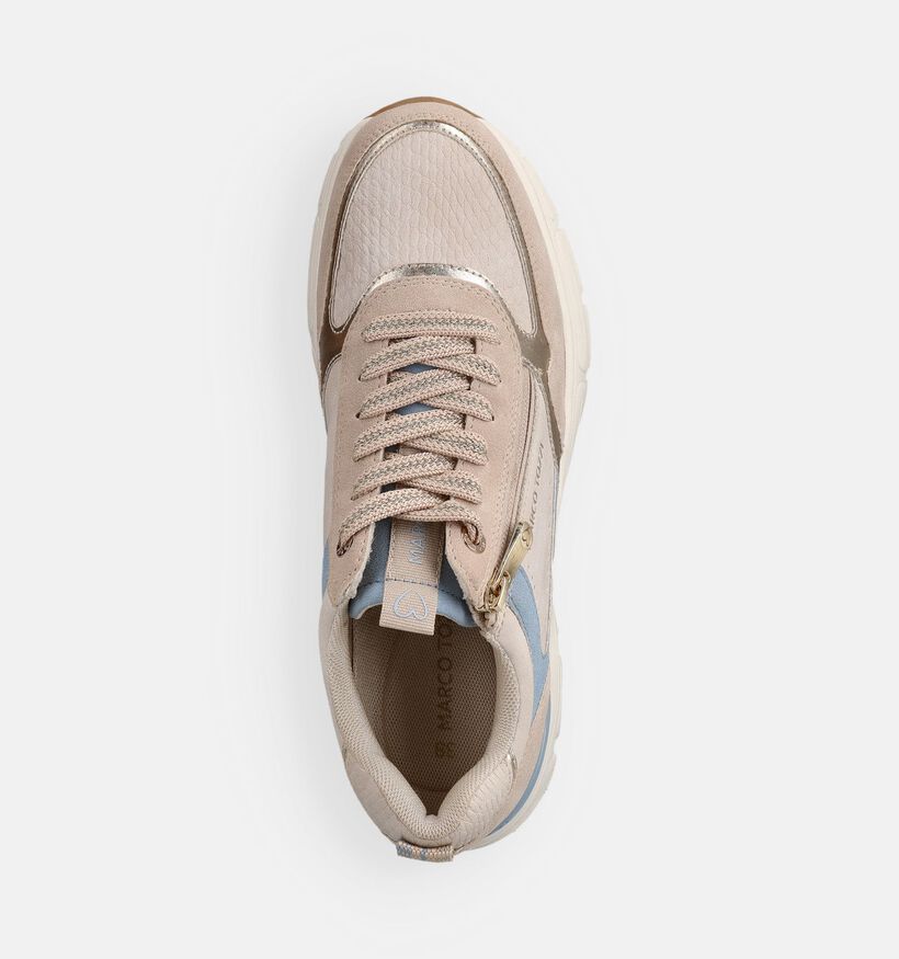 Marco Tozzi Baskets en Beige/Bleu pour femmes (367940) - pour semelles orthop&eacute;diques