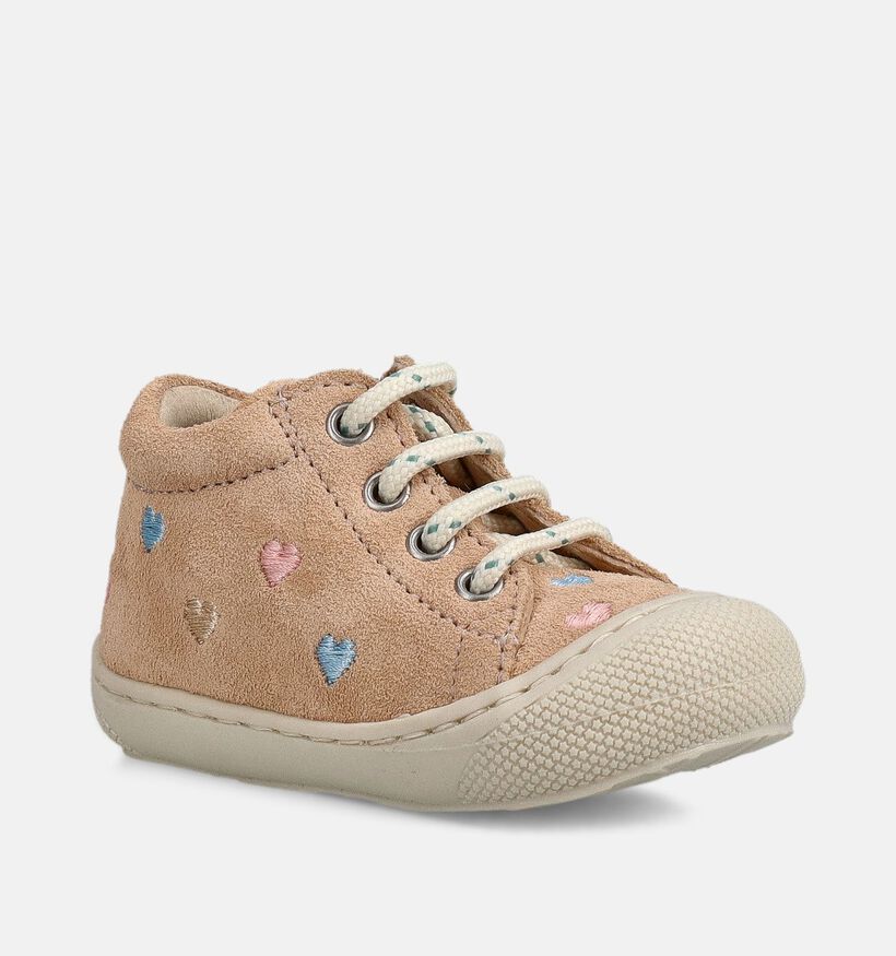 Naturino Cocoon Beige Babysneakers voor meisjes (371590) - geschikt voor steunzolen