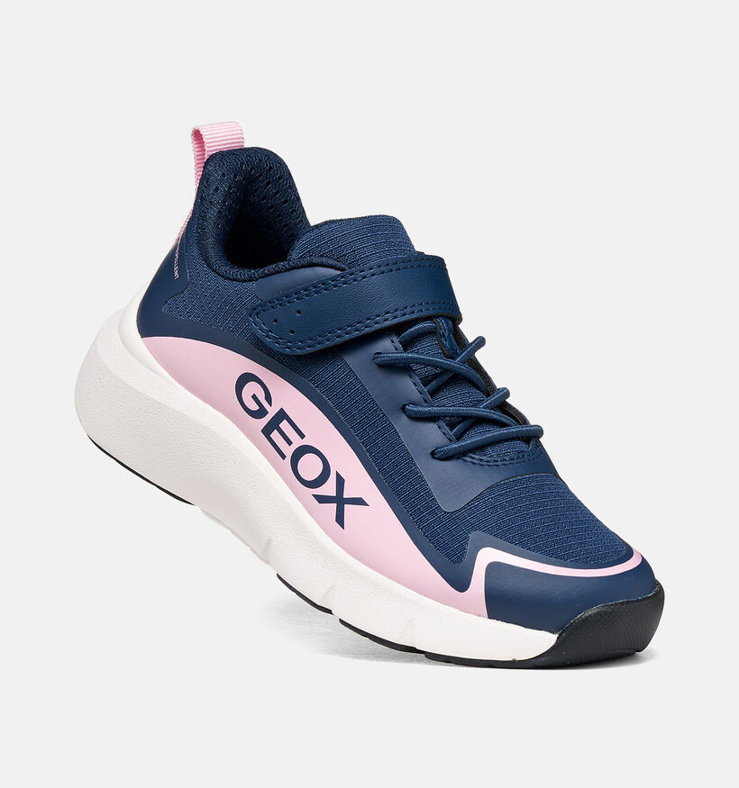 Geox Pro-Ran Girl Baskets basses en Bleu fonc&eacute;/Bleu pour filles (377738) - pour semelles orthop&eacute;diques