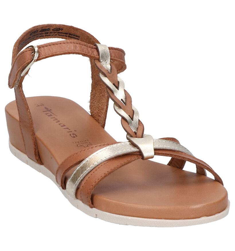 Tamaris Cognac Sandalen in leer (269768)