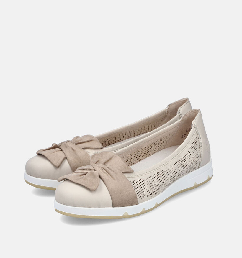 Rieker Beige Ballerina's Met Strik voor dames (354965) - geschikt voor steunzolen