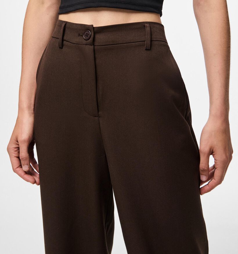Pieces Kamil Bruine High waist geklede broek L32 voor dames (362267)