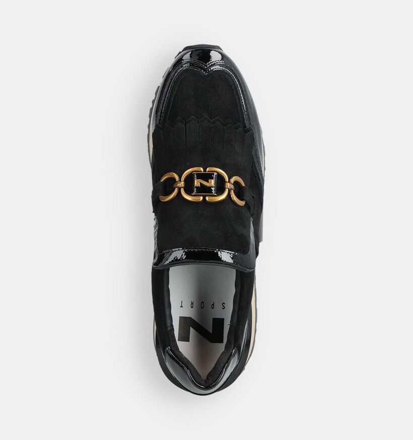 Nathan-Baume Combi Flanel Chaussures à enfiler en Noir pour femmes (363615) - pour semelles orthopédiques