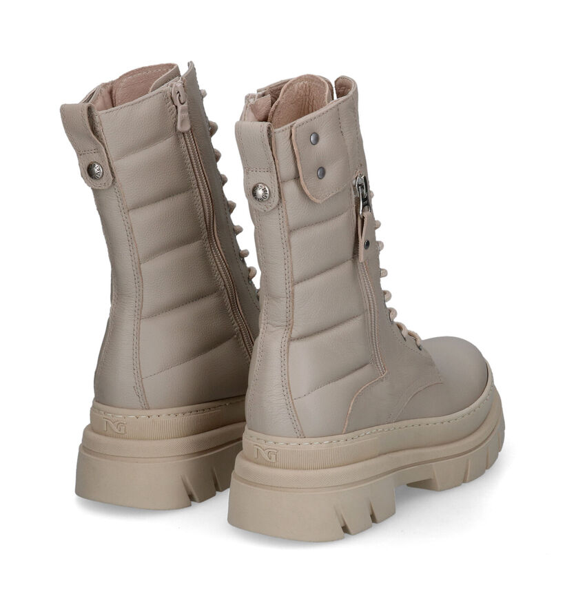 Avena Bottes à lacets en Beige pour femmes (314394)