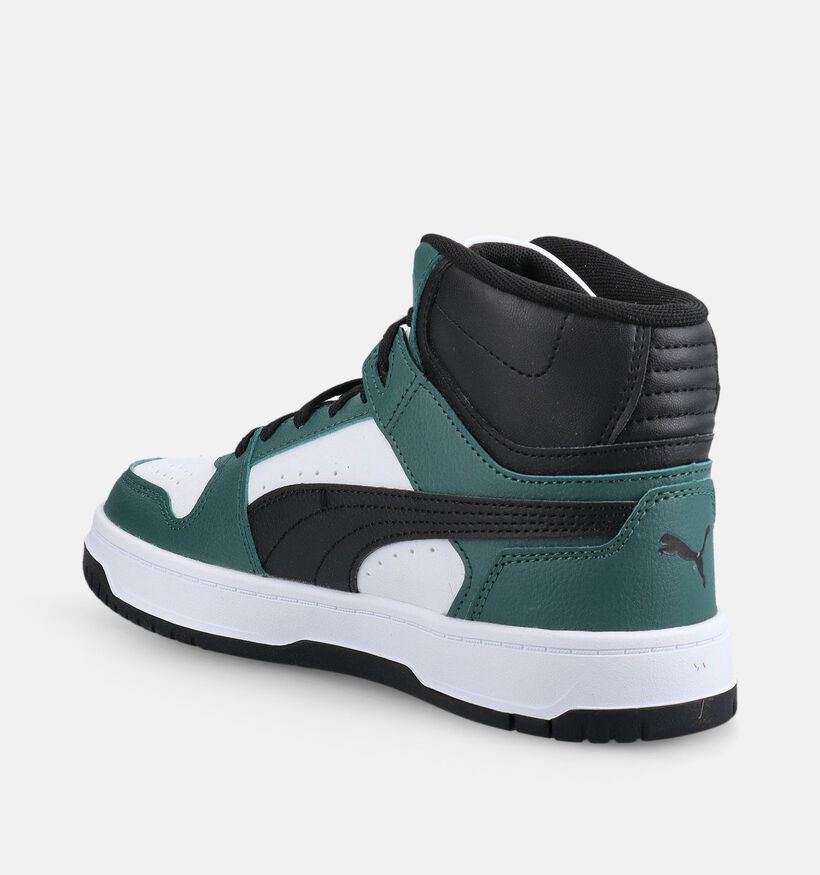 Puma Rebound Slam Mid Groene/Witte Hoge Sneakers voor jongens (375574) - geschikt voor steunzolen