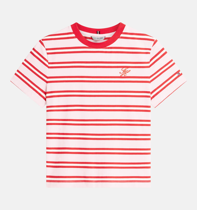Tommy Hilfiger Script T-shirt en Rose/Rouge pour femmes (369256)