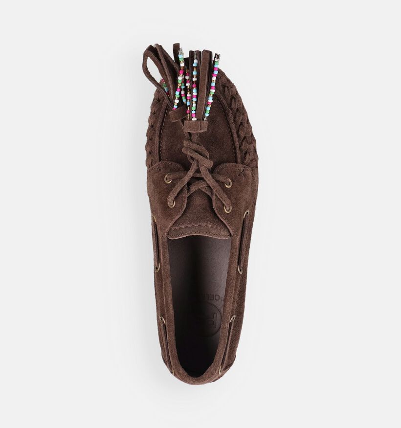Poelman Donkerbruine Bootschoenen voor dames (386183)