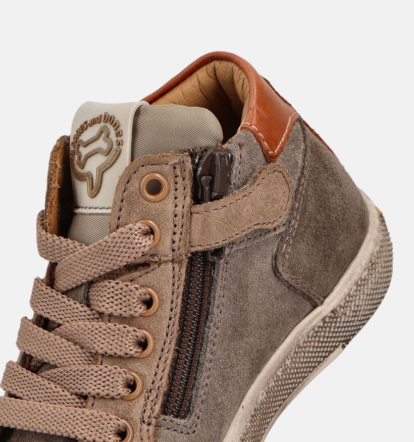 STONES and BONES LIAM Bruine Hoge Sneakers voor jongens (362040) - geschikt voor steunzolen