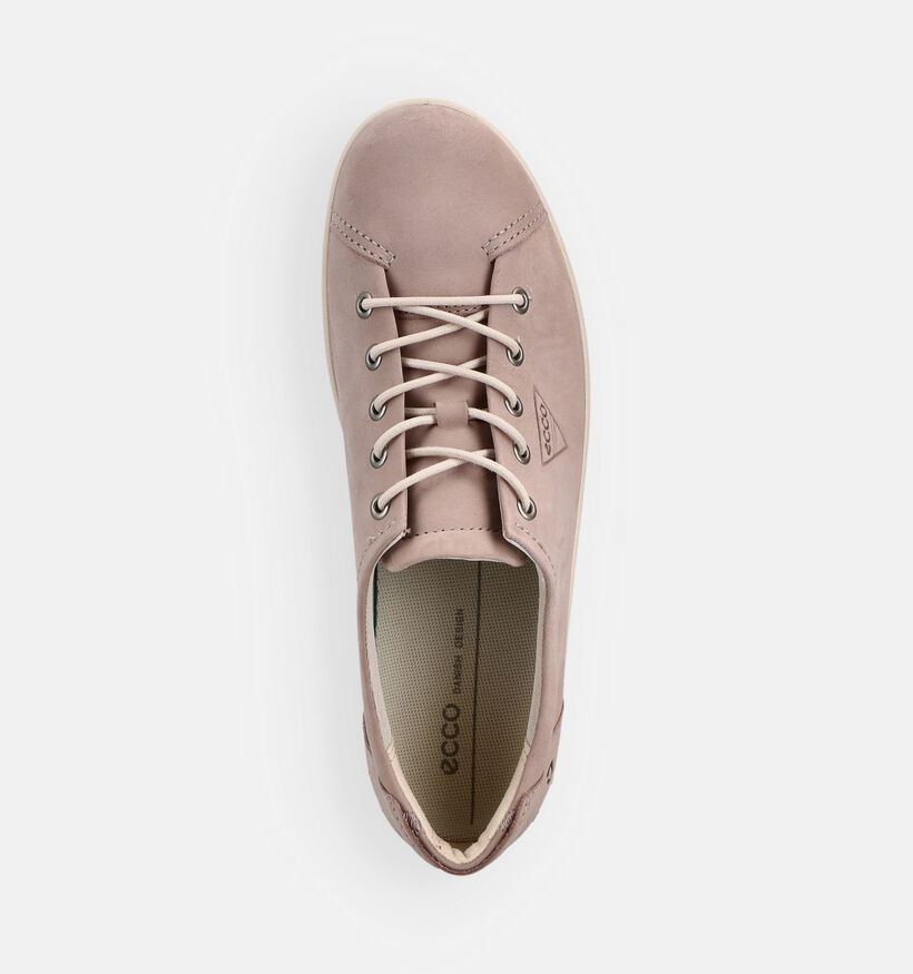 ECCO Soft 2.0 Taupe Veterschoenen voor dames (369789) - geschikt voor steunzolen