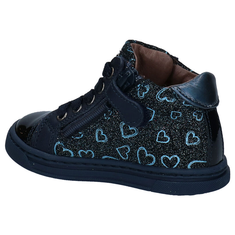 STONES and BONES Lacy Bottines en Bleu en cuir (279304)