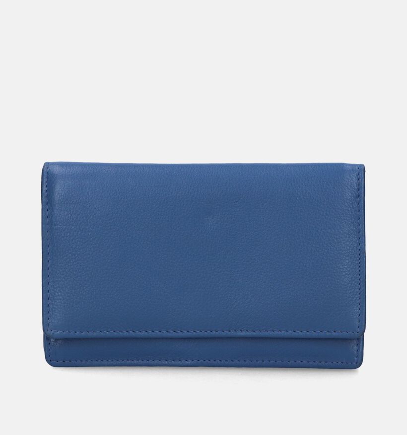 Euro-Leather Porte-monnaie à rabat en Bleu pour femmes (338187)