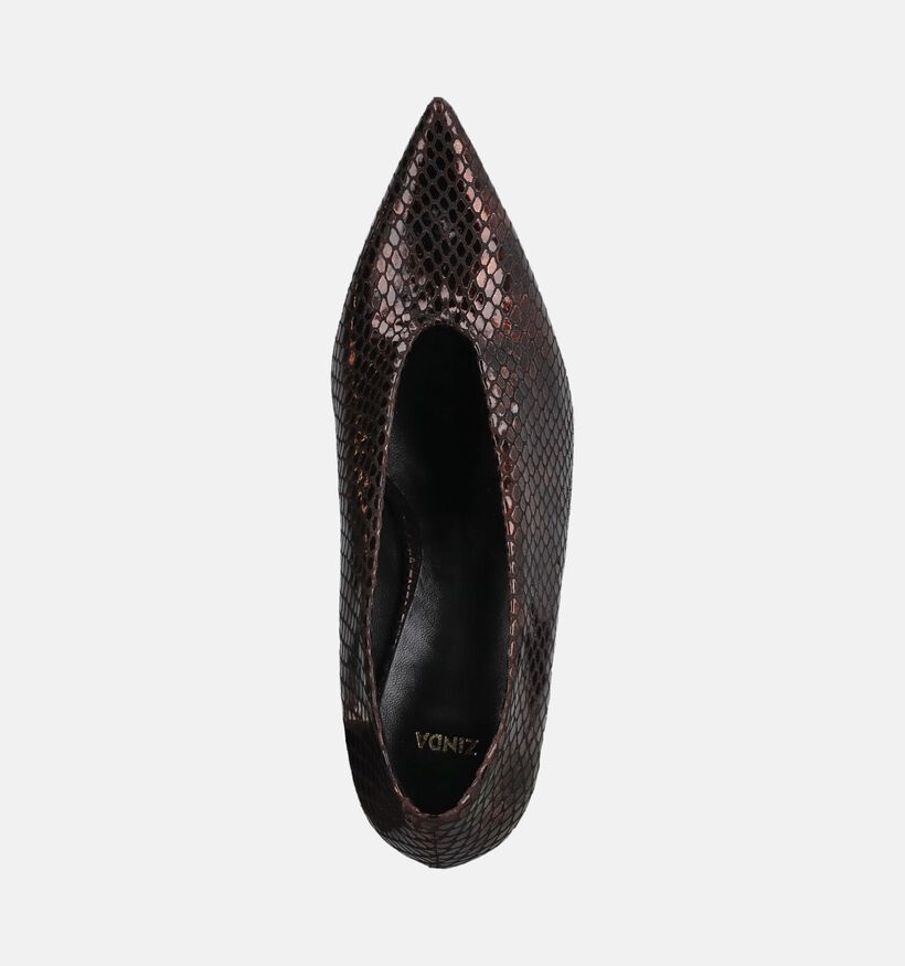 Zinda Escarpins en Brun fonc&eacute; pour femmes (380882)