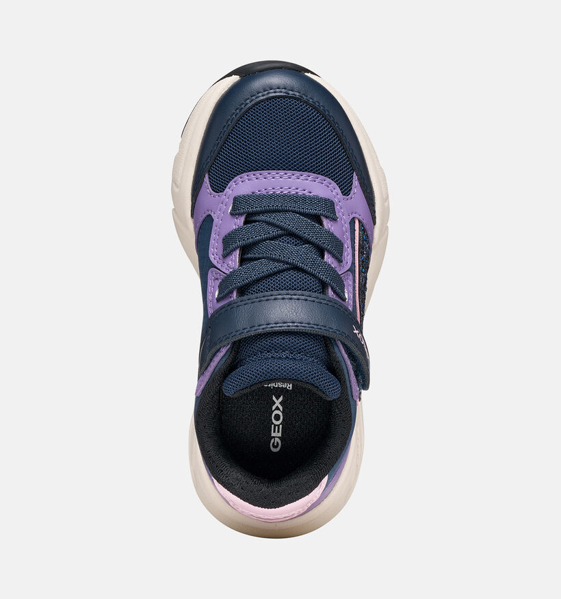 Geox Loftus Baskets basses en Bleu/Multi pour filles (377769) - pour semelles orthop&eacute;diques