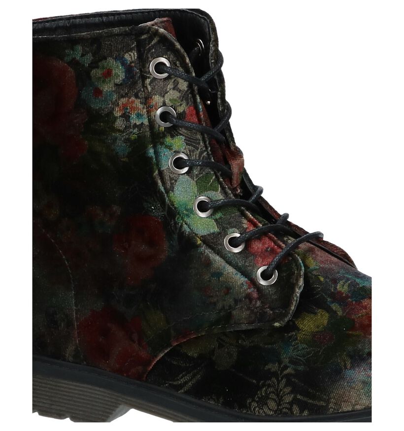 Dazzle Multicolor Boots met Bloemenprint in velours (235614)