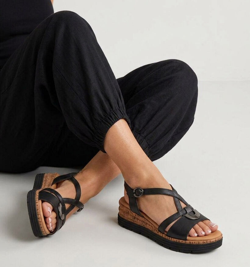 Gabor Zwarte Sandalen met Sleehak voor dames (371120)