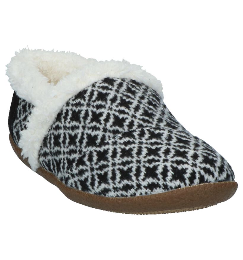 Zwart/Witte Pantoffels Toms House Slipper in stof (230800)