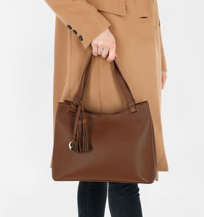 Crinkles Blauwe Schoudertas in leer (311196)