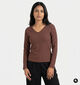 Deeluxe Original Taiffy Bruine T-shirt met Lange Mouwen voor dames (384151)