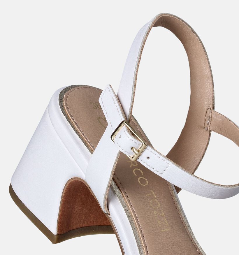 Marco Tozzi Witte Sandalen met blokhak voor dames (354229)