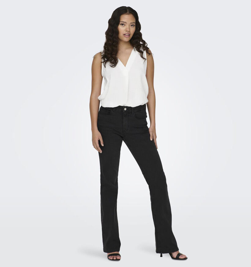 JDY Newflora Jeans évasé en Noir L30 pour femmes (346411)