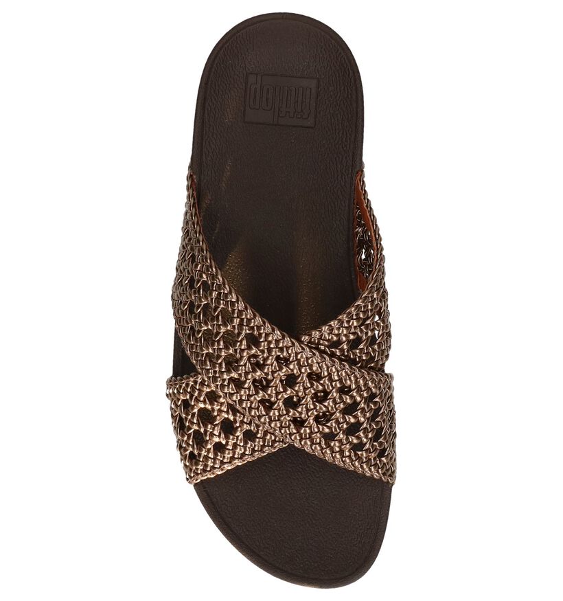 Bronzen Slippers FitFlop Lulu Wicker Slide in kunststof (240151)