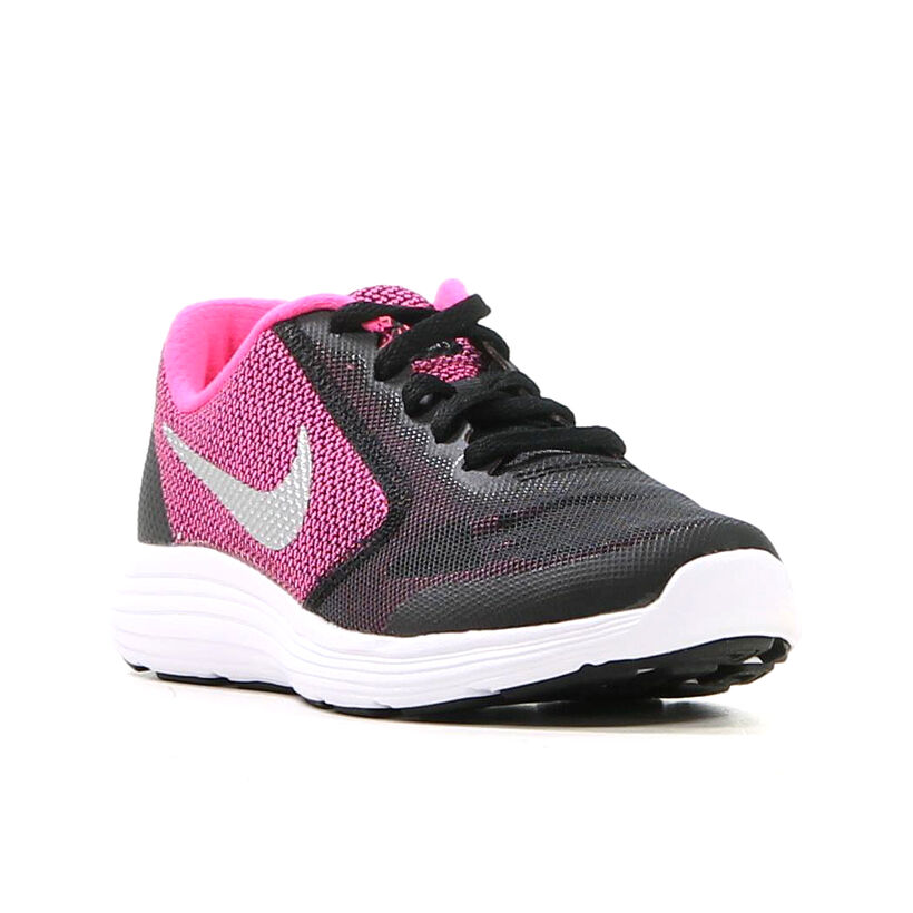 Nike Revolution 3 GS Zwart met Roze Runners in stof (211633)