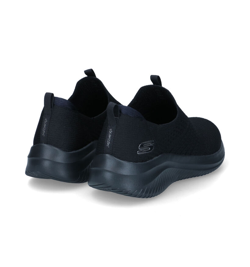 Skechers Ultra Flex Baskets slip-on en Noir pour femmes (318172)