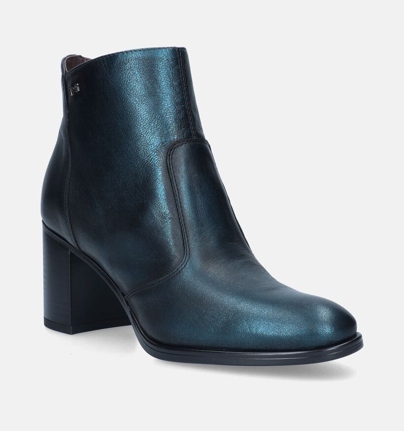 NeroGiardini Blauwe Enkellaarzen met blokhak voor dames (345624)