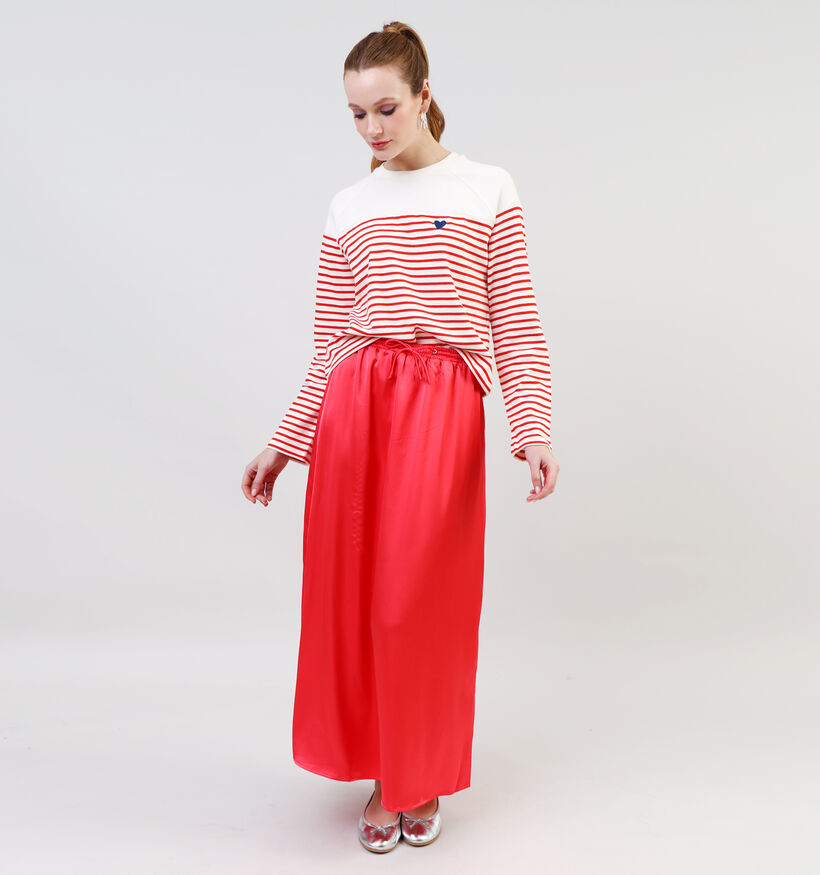 Pieces Mian Wit Gestreept Longsleeve T-shirt voor dames (337355)