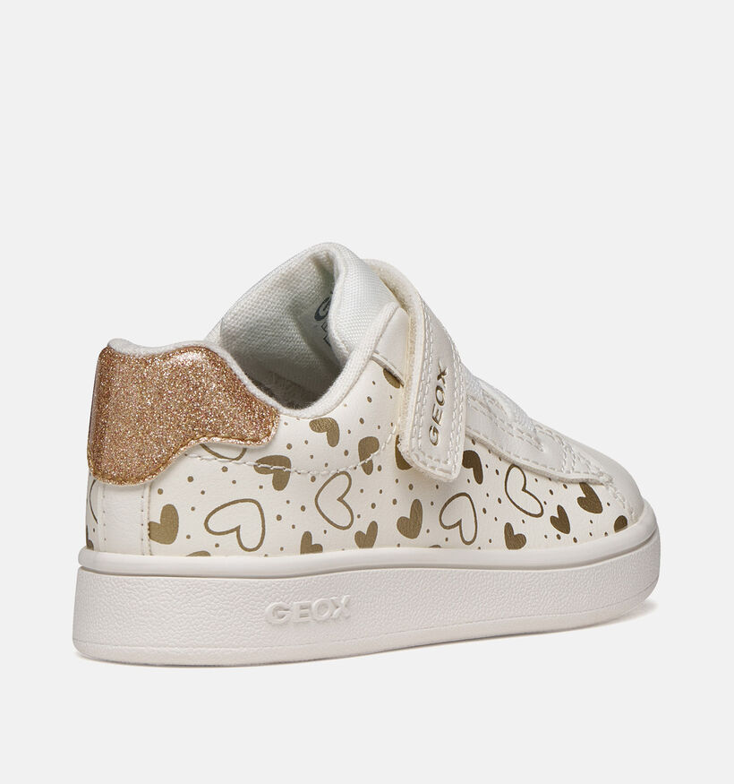 Geox Eclyper Witte/Gouden Sneakers met Hartjes voor meisjes (368433) - geschikt voor steunzolen