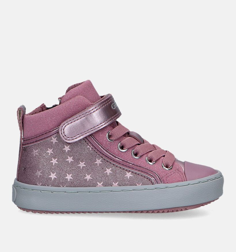 Geox Kalispera Baskets montantes en Rose pour filles (330136) - pour semelles orthopédiques