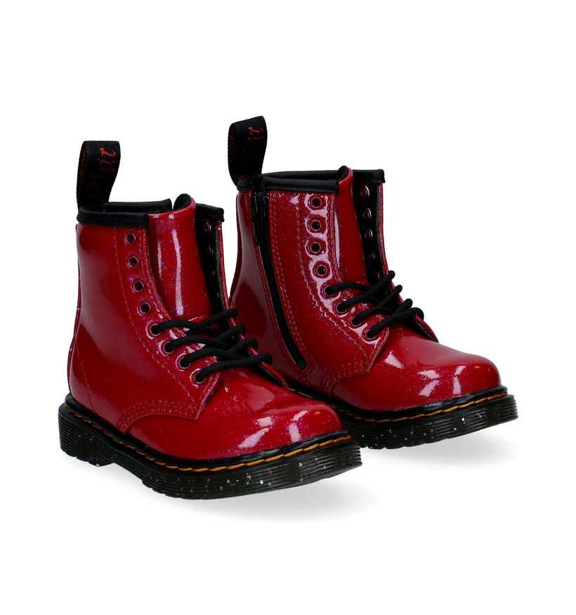 Dr. Martens Cosmic Glitter Bottines en Rouge pour filles (294392)