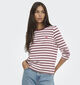 JDY Pisa Lichtroze/Bordeaux Gestreepte T-shirt voor dames (382067)
