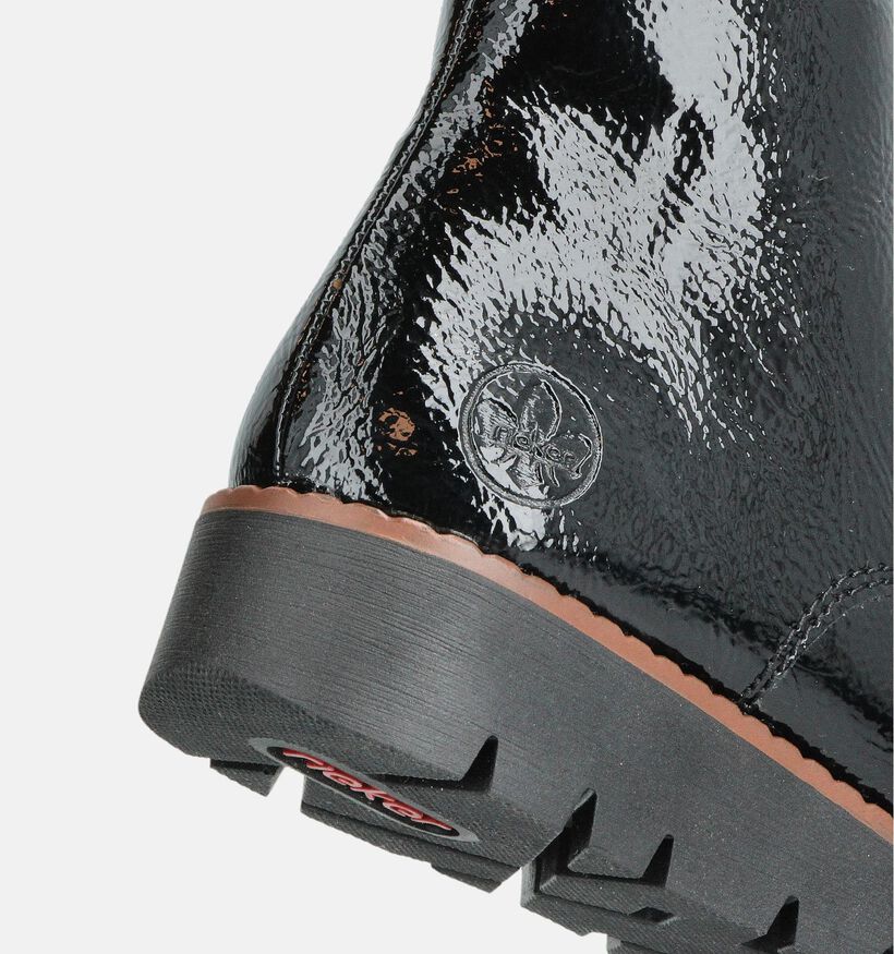 Rieker Zwarte Veterboots voor dames (363528) - geschikt voor steunzolen