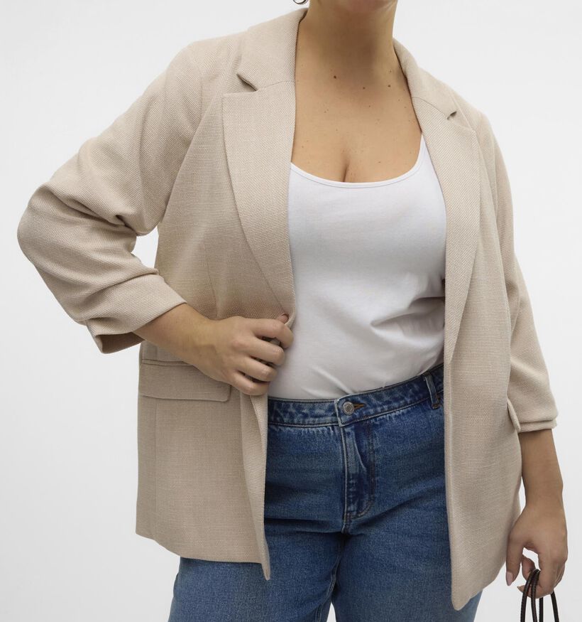 Vero Moda Curve Frida Beige Blazer voor dames (367777)