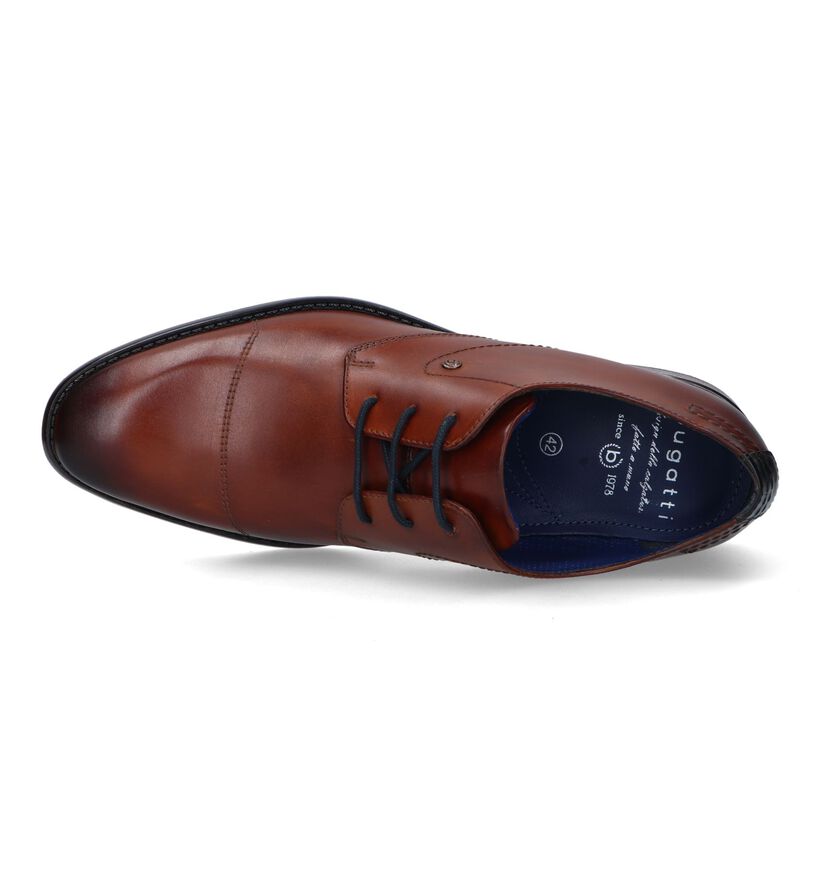 Bugatti Rinaldo Chaussures habillées en Cognac pour hommes (327839)