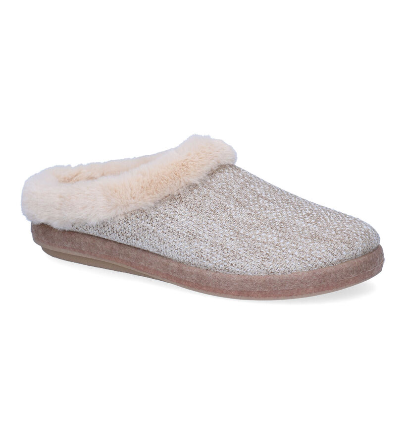 Comfort Plus Beige Pantoffels in stof (311092)