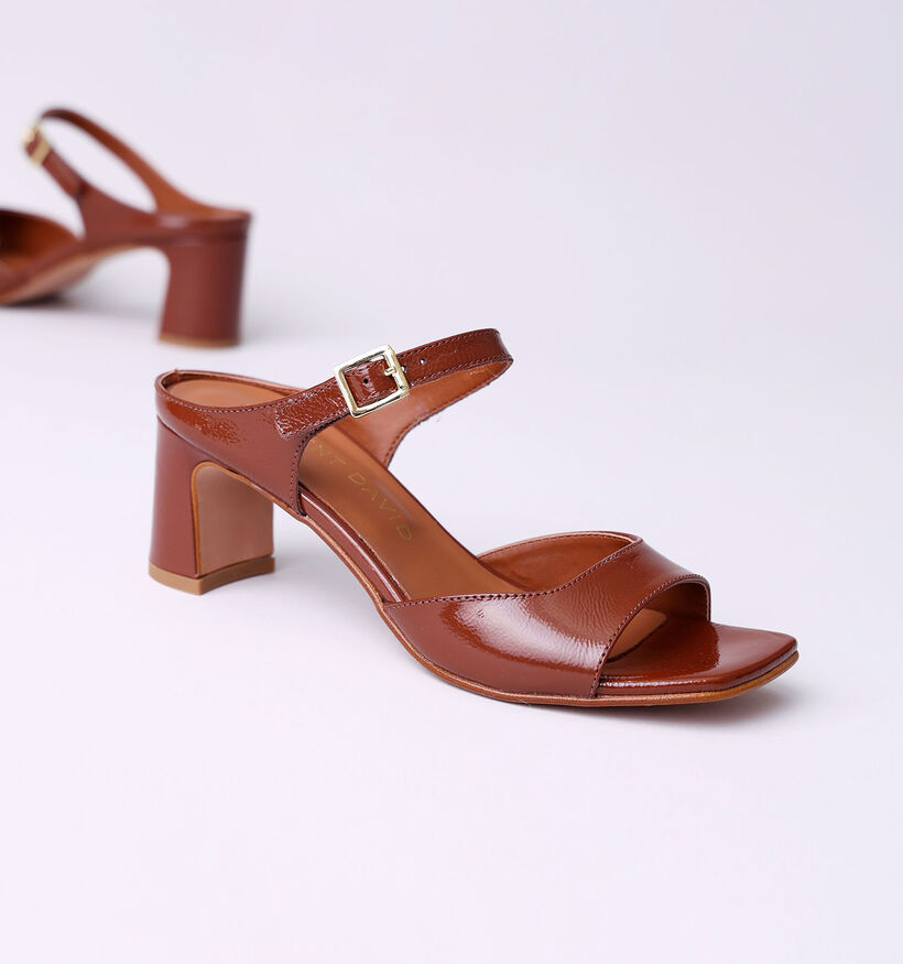 Laurent David Cognac Sandalen met hak voor dames (357836)