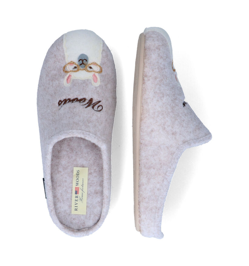 River Woods Ilke Pantoufles en Beige en textile (316017)